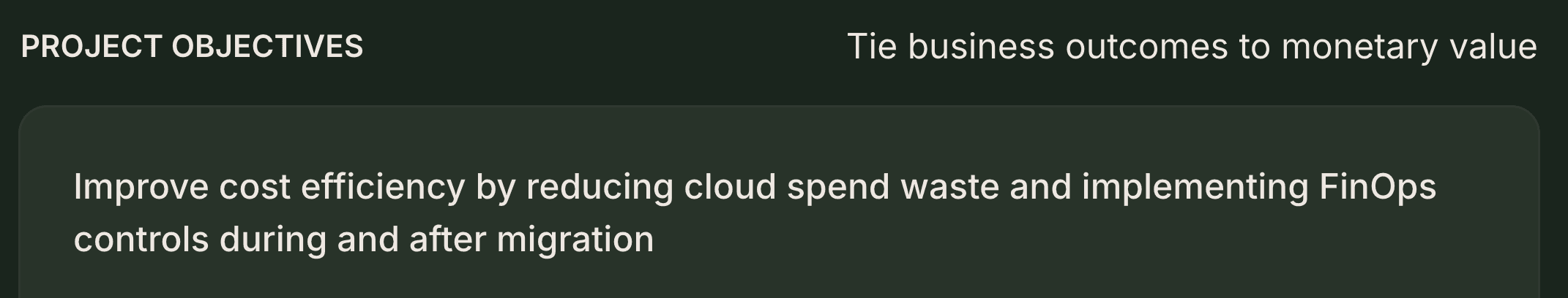 Clear business objectives