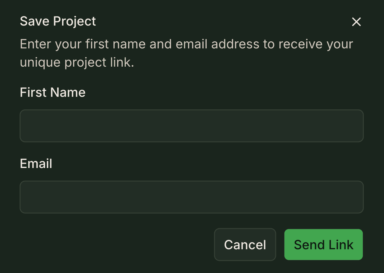 Save your project for later