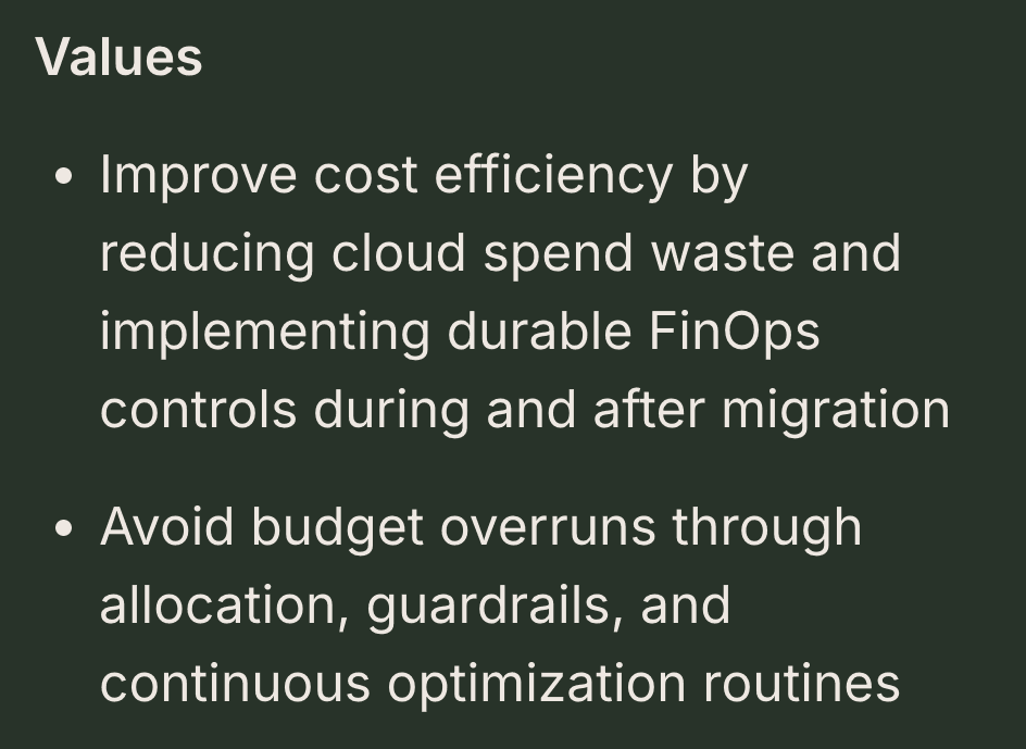 Clearly defined value for each retainer option